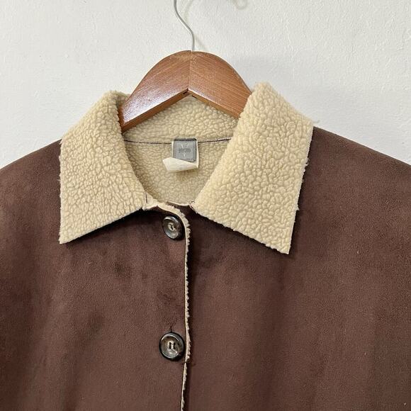 VTG Generation Faux Suede Penny Lane Jacket Size S Sherpa Lined Y2K Women's - Picture 4 of 7